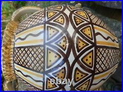 HB Quimper énorme vase Jarre decor Géométrique Art Déco 29,5cm de haut 28cm diam
