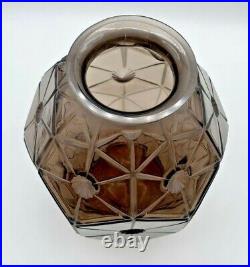 Henri DIEUPART Vase art deco verre moulé teinté violine simonet lalique