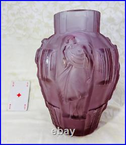 Hoffmann Vase Alexandrite Frau Nude Erotik Statue Femme Nu Nue Erotique Art Deco