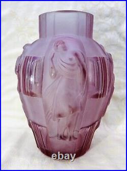 Hoffmann Vase Alexandrite Frau Nude Erotik Statue Femme Nu Nue Erotique Art Deco