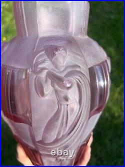 Hoffmann Vase Alexandrite Frau Nude Erotik Statue Femme Nu Nue Erotique Art Deco