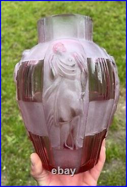 Hoffmann Vase Alexandrite Frau Nude Erotik Statue Femme Nu Nue Erotique Art Deco