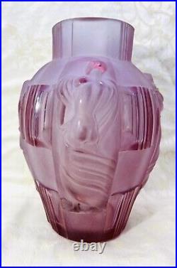 Hoffmann Vase Alexandrite Frau Nude Erotik Statue Femme Nu Nue Erotique Art Deco