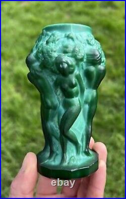 Hoffmann Vase Frau Nude Erotik Malachite Statue Femme Nu Nue Erotique Art Deco