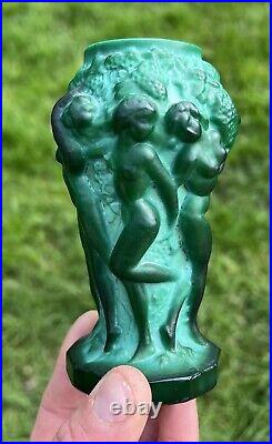 Hoffmann Vase Frau Nude Erotik Malachite Statue Femme Nu Nue Erotique Art Deco