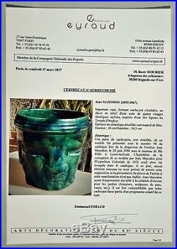 Important Vase Jean MAYODON Cache-pot Sèvres en Céramique émaillée Art Déco