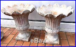 Importante paire de vases Médicis style Art Nouveau ton pierre a reflets brique