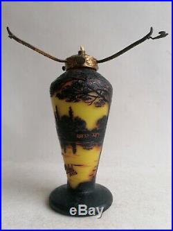 J. Michel Paris Lampe Vase Pte De Verre Art Nouveau Art Déco No Galle, Daum