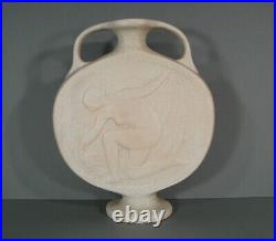 Jeune Femme Nue Vase Style Art Déco Céramique Craquelée Signée Octave Larrieu