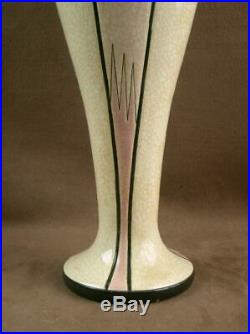 Joli Vase En Emaux De Longwy Periode Art Deco Vers 1920-1930