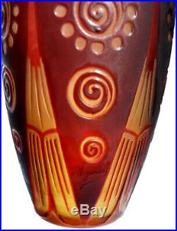 Joli et original vase art-deco Paul Nicolas d'argental, era daum galle 1900