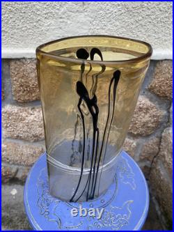 Jolie Vase Art Déco En Verre Vintage