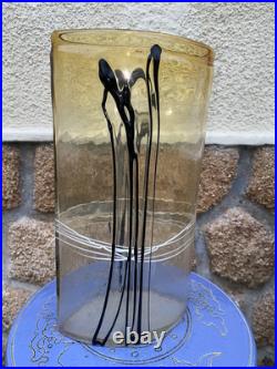 Jolie Vase Art Déco En Verre Vintage
