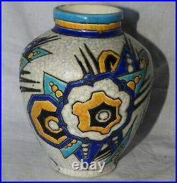 K Superbe vase Art Deco BOCH ET FRERES LA LOUVIERE Belgium (très bon état)