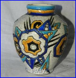 K Superbe vase Art Deco BOCH ET FRERES LA LOUVIERE Belgium (très bon état)