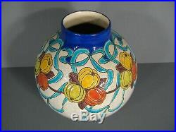 Keramis Charles Catteau Ancien Vase Boule Style Art Déco Fruits Stylisés