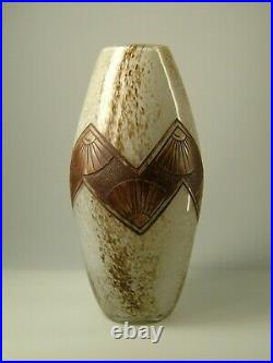 LEGRAS grand vase ovoïde époque art déco décor dégagé à l'acide signé