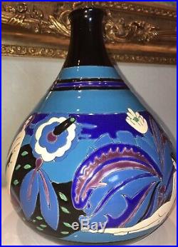 LONGWY PRIMAVERA les naiades Vase en céramique tamponnée. Art Déco