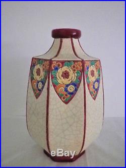 LONGWY Superbe Grand Vase Art Déco 27,5 cm A VOIR