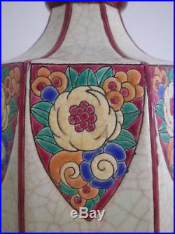 LONGWY Superbe Grand Vase Art Déco 27,5 cm A VOIR