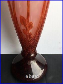 Le Verre Français Vase Digitales 1924/1927 Art Déco gallé daum