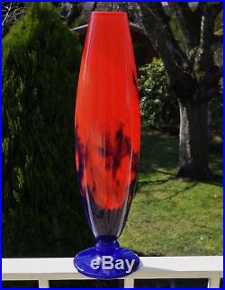 MULLER FRERES LUNEVILLE Grand Vase Fuselé Art Déco 1920-1930