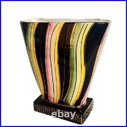 Magnifique Ancien Vase Art Deco H. Bequet Quaregnon Belgium