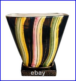 Magnifique Ancien Vase Art Deco H. Bequet Quaregnon Belgium