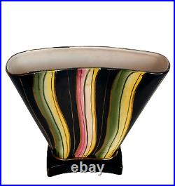 Magnifique Ancien Vase Art Deco H. Bequet Quaregnon Belgium