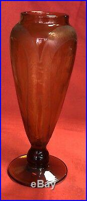 Magnifique Grand Vase Dégagé a Lacide Art Deco Hauteur 32,5 Cm