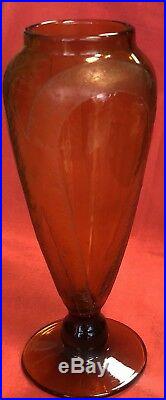 Magnifique Grand Vase Dégagé a Lacide Art Deco Hauteur 32,5 Cm
