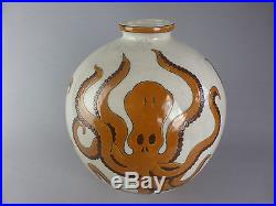 Magnifique Vase Boule Emaux Style Art Deco Pieuvre Style Mycenien Crete Grec