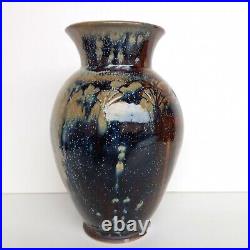 Magnifique Vase En Ceramique Emaillee Style Art Deco Signature A Identifier