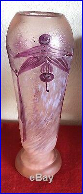 Magnifique Vase Signé Legras Dégagé A Lacide Art Deco