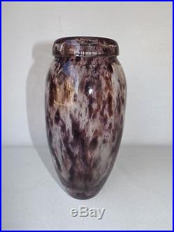 Manner of Charles Schneider Impressive Glass Amethyst inclusions Vase Art Deco