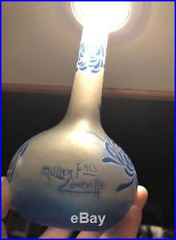 Muller Fres Luneville Vase Pate De Verre Art Deco Camee 1930 Perfume Atomizer