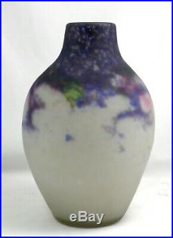 Muller frères Lunéville vase en pâte de verre marmoréen, 25,8 cm, Art Déco signé