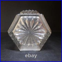 N23.248 vase vintage art déco verre blanc opaque transparent made in France