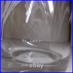 N23.354 vase verre cristal fleur jonquille pivoine CERIF art déco transparent