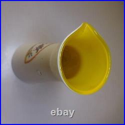 N23.475 verre pichet vase Amérique latine Mexique Perou art déco blanc jaune
