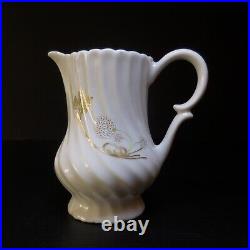 N9519 porcelaine fine pichet vase blanc dorure or fin art déco table fleur