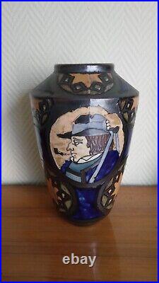 Odetta Quimper grand vase 1930 art deco bretagne