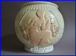 Orchies Lejan Vase Aux Nus Feminins Ceramique Craquele Art Deco 1930