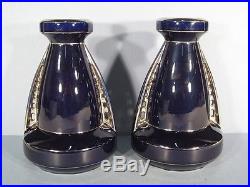 Paire De Vases Art Déco Fives Lille / Vase Art Déco Céramique Bleu / Vase 1930