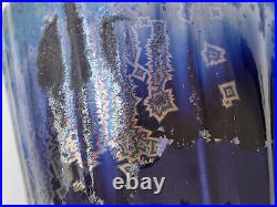Paire De Vases Art Deco Francais Ceramique Francaise Gres Bleu 1920 1930 Vintage