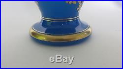 Paire De Vases Balustre Opaline Bleue Baccarat Rare Pair Of Baccarat Vases Blue