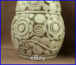Paire De Vases Ceramique Art Deco Gres Mougin Nancy Modele De Ventrillon Lejeune