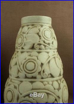 Paire De Vases Ceramique Art Deco Gres Mougin Nancy Modele De Ventrillon Lejeune