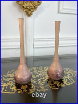 Paire De Vases De Daum Nancy En Pates De Verre Epoque Art Deco