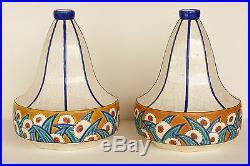 Paire De Vases Longwy Art Deco De Forme Toupie Hauteur 29,1 CM Ref 620
